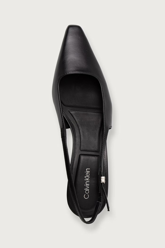 Czółenka skórzane KITTEN HEEL SLING PUMP LTH HDW Calvin Klein HW0HW03475 czarny