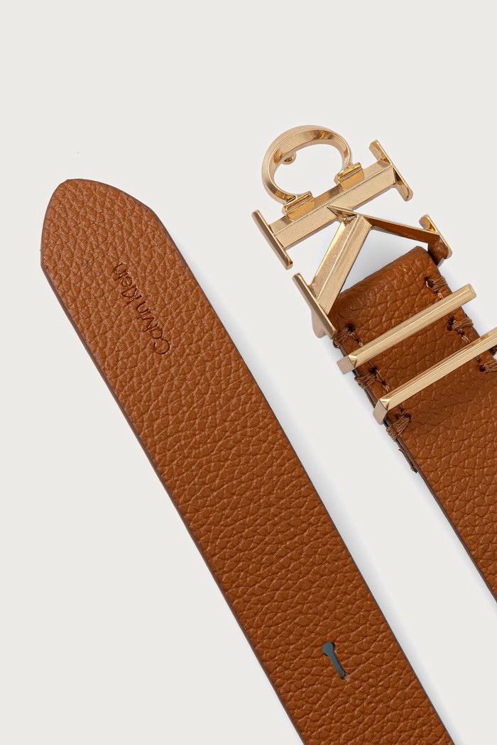 Calvin Klein Pasek damski skórzany LV04F7130G brązowy SS27