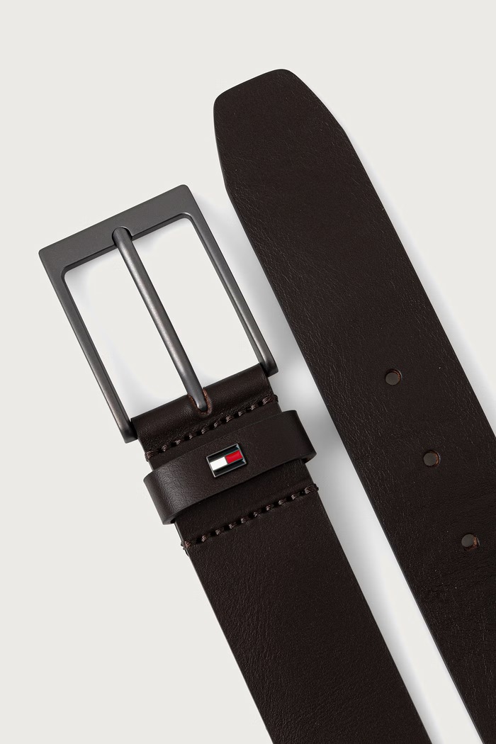 Tommy Hilfiger Pasek męski skórzany AM0AM14886 brązowy SS27