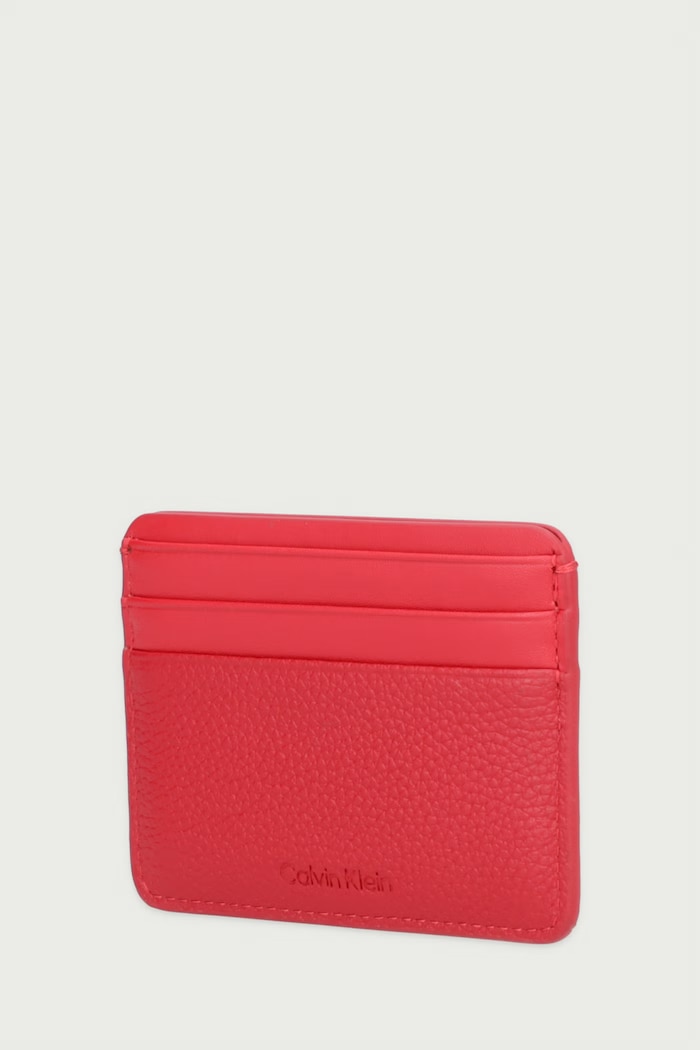 Calvin Klein Etui na karty damskie skórzane LV04F1291G czerwony SS27