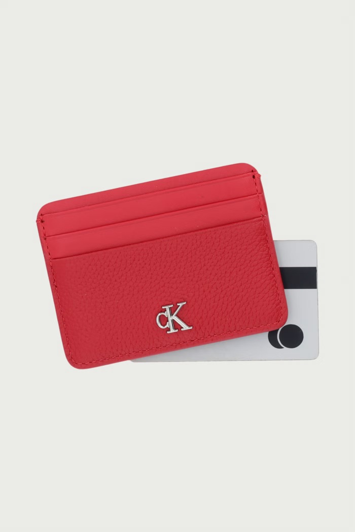 Akcesoria Calvin Klein Etui na karty damskie skórzane LV04F1291G czerwony