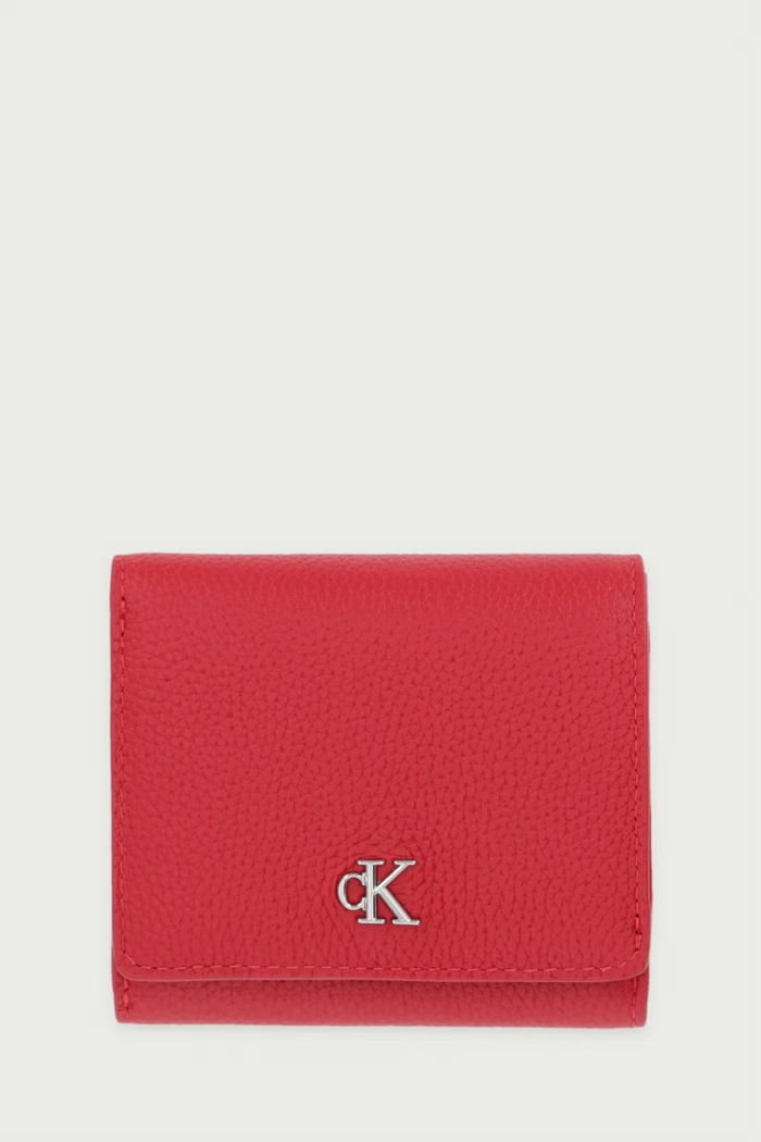 Calvin Klein Portfel damski skórzany czerwony LV04F1292G