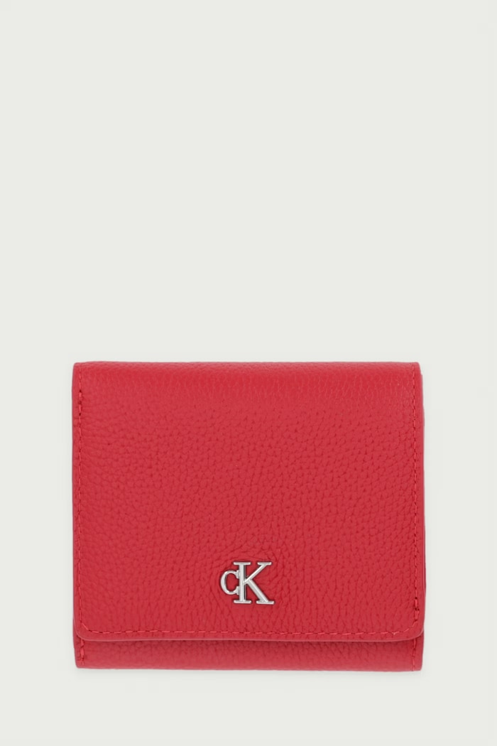 Calvin Klein Portfel damski skórzany czerwony LV04F1292G