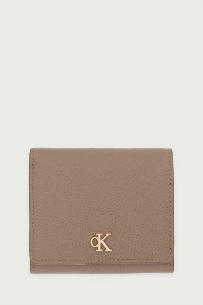 Calvin Klein Portfel damski skórzany beżowy LV04F1292G