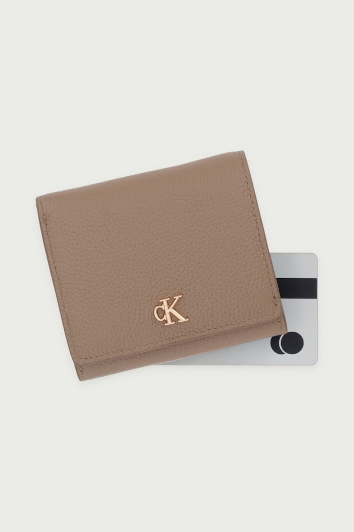 Portfel damski skórzany Calvin Klein LV04F1292G beżowy