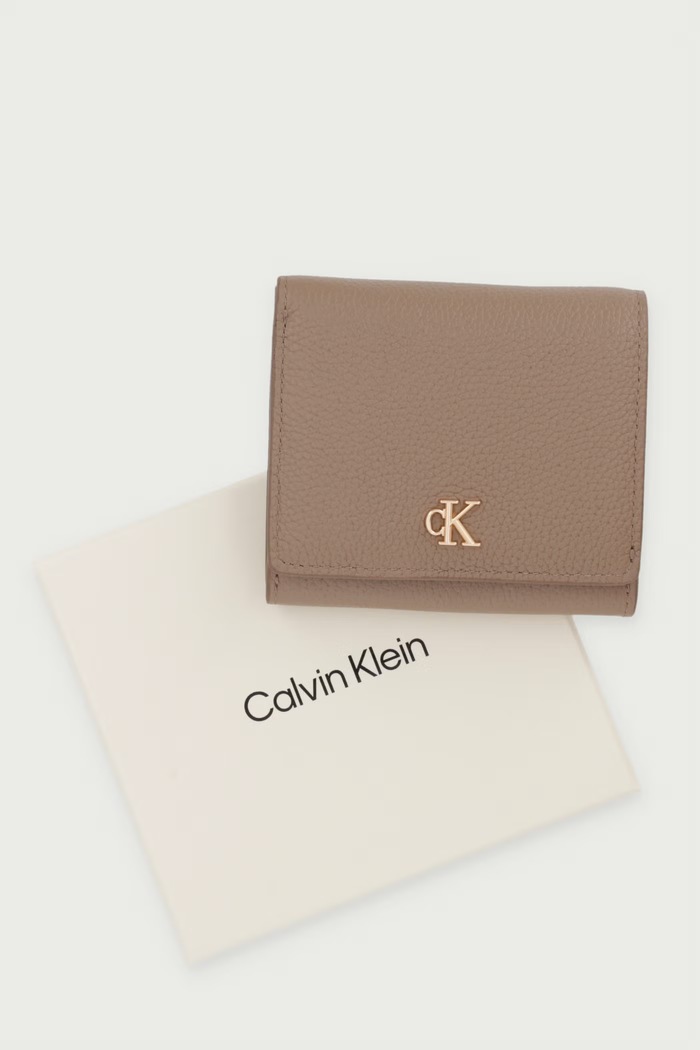 Portfel damski skórzany Calvin Klein beżowy LV04F1292G