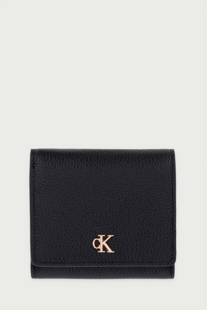 Calvin Klein Portfel damski skórzany czarny LV04F1292G