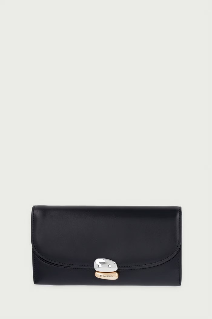 Calvin Klein Portfel damski skórzany czarny LV04F1405G