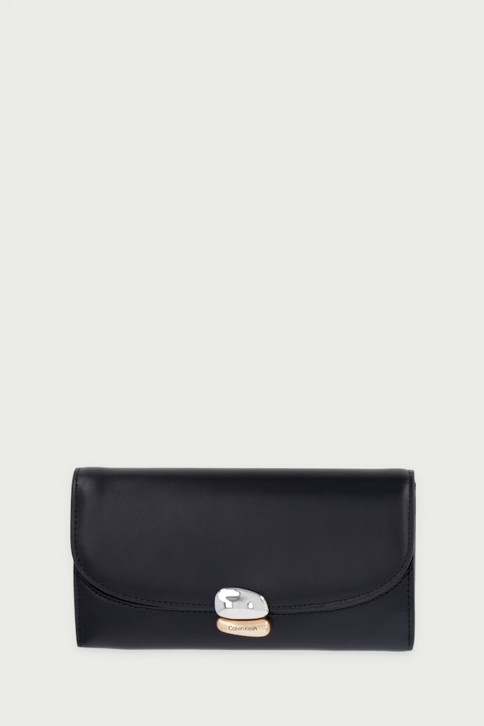 Calvin Klein Portfel damski skórzany czarny LV04F1405G