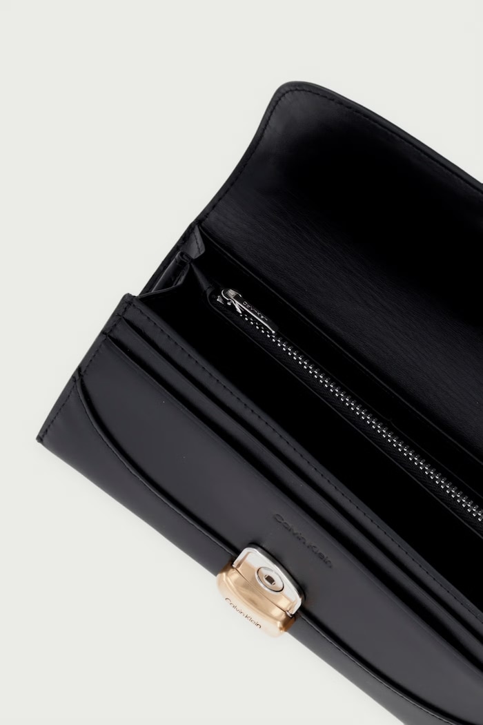 Akcesoria Calvin Klein Portfel damski skórzany LV04F1405G czarny