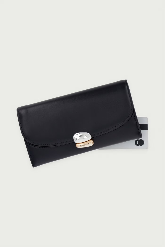 Portfel damski skórzany Calvin Klein LV04F1405G czarny