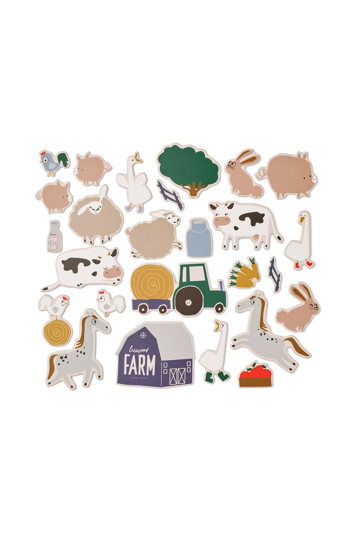 Liewood Zestaw magnesów dziecięcych Vento Farmlife Magnets LW21281.PPY1 multicolor SS27
