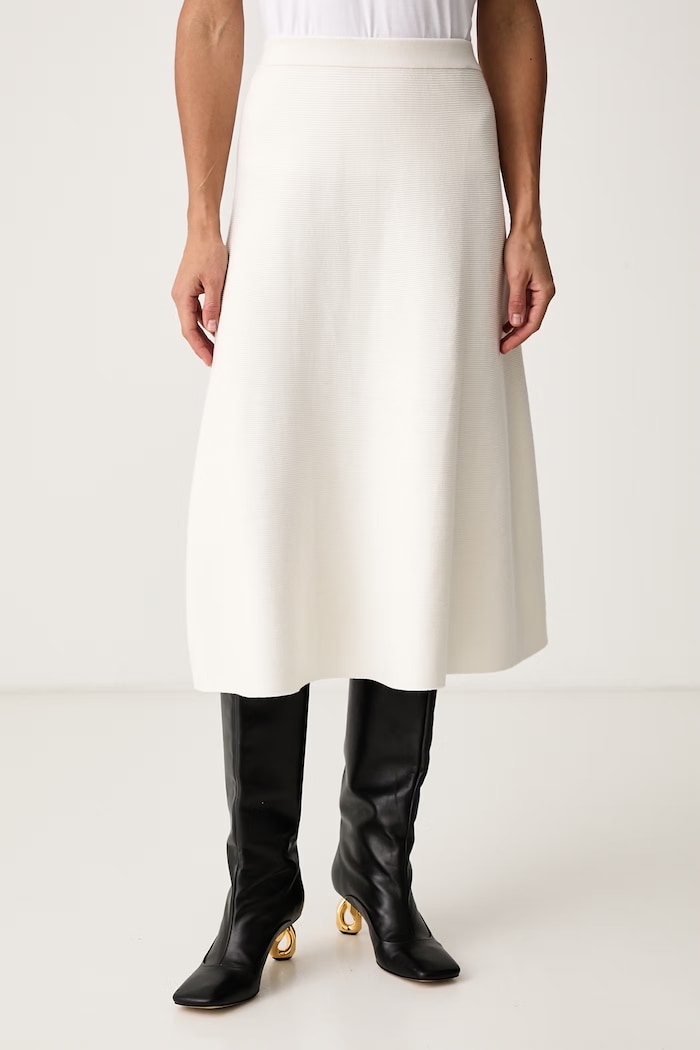 Calvin Klein Spódnica rozkloszowana z wiskozą beżowy LV044J303G