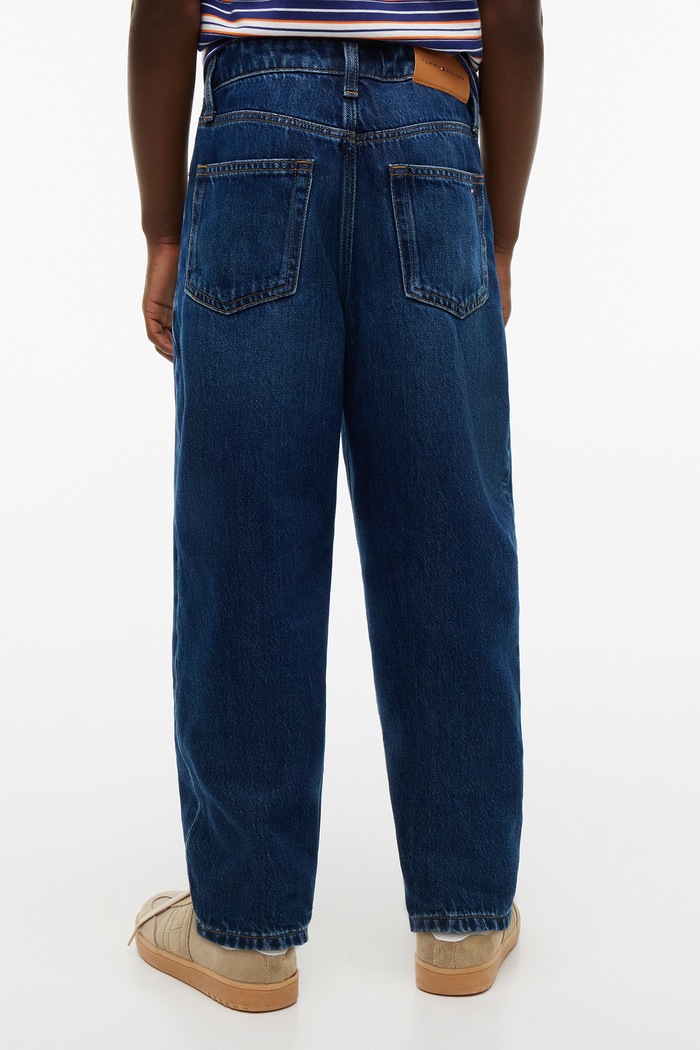 Jeansy barrel dziecięce BARREL Tommy Hilfiger KB0KB10786.128.176.PPY1 granatowy