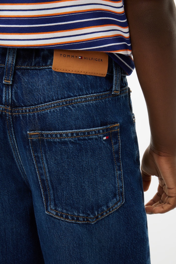 Jeansy barrel dziecięce BARREL Tommy Hilfiger granatowy KB0KB10786.128.176.PPY1