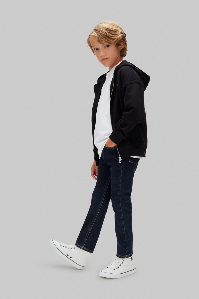 Jeansy tapered dziecięce DAD Calvin Klein Jeans IB0IB02849.128.170.PPY1 czarny