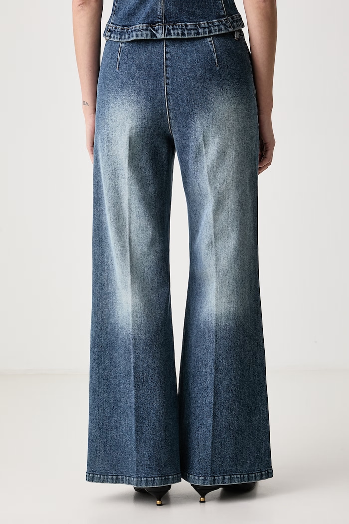 Odzież MUNTHE Jeansy wide leg damskie 264142026409 niebieski