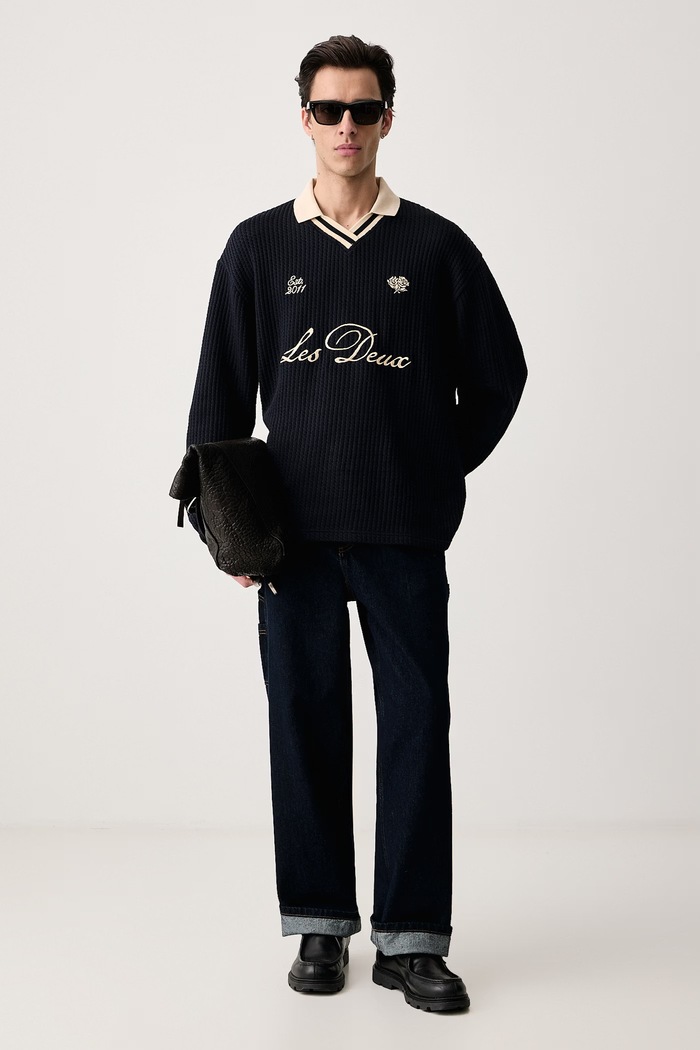 Les Deux Jeansy relaxed fit męskie 1002670 granatowy SS27