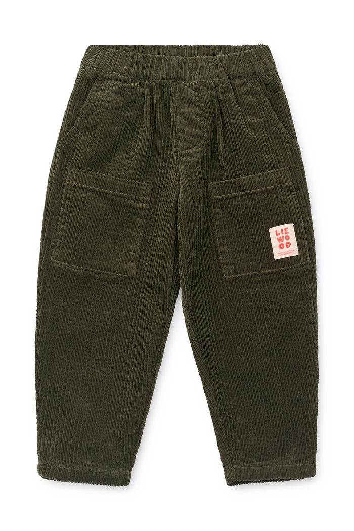 Liewood Dziecięce bawełniane Borris Corduroy Pants w Pockets zielony LW21375.PPY1