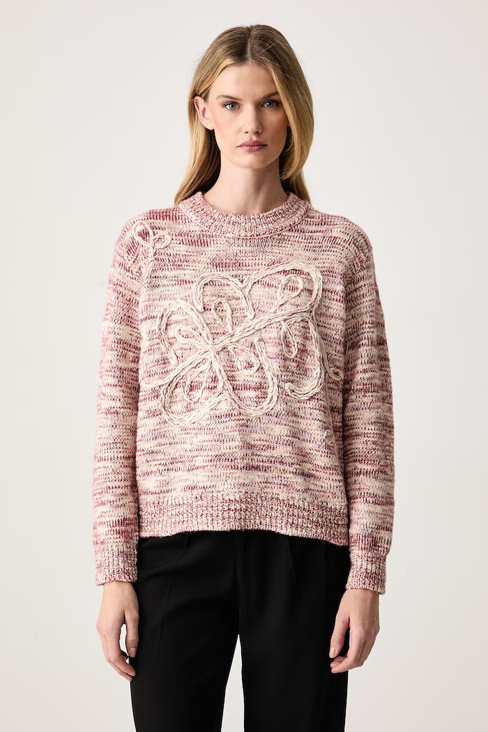 MUNTHE Sweter damski z wełną pomarańczowy 264160126470