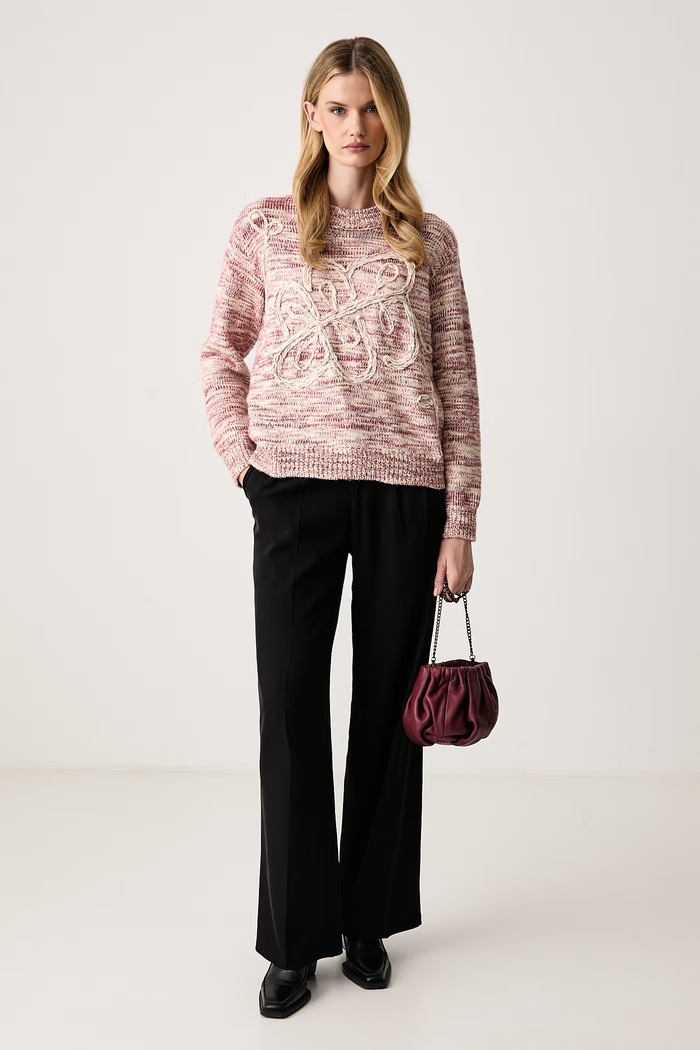 MUNTHE Sweter damski z wełną 264160126470 pomarańczowy SS27