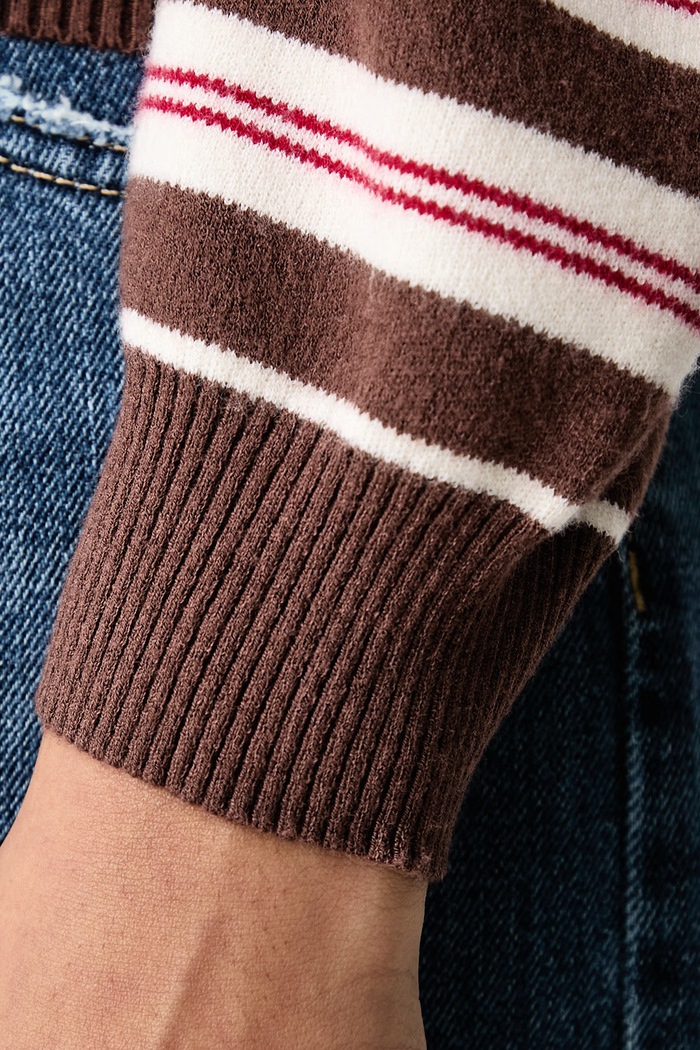 Sweter damski z dodatkiem wełny Rotate brązowy 1151373118