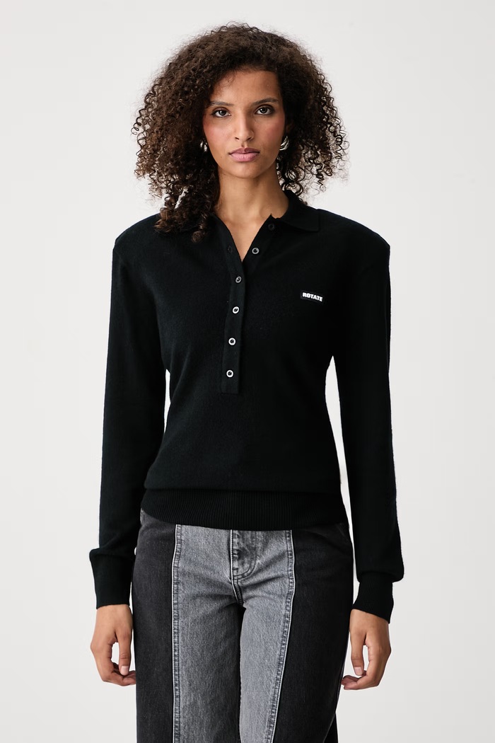 Rotate Sweter damski wełniany czarny 116181100