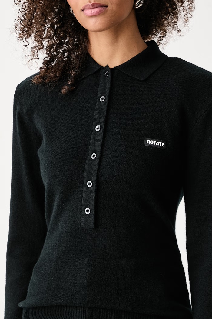 Sweter damski wełniany Rotate 116181100 czarny
