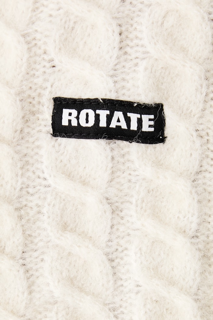 Sweter damski z wełną Rotate beżowy 116907857