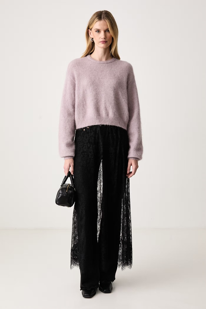 Gestuz Sweter damski z wełną i moherem 10911753 beżowy SS27