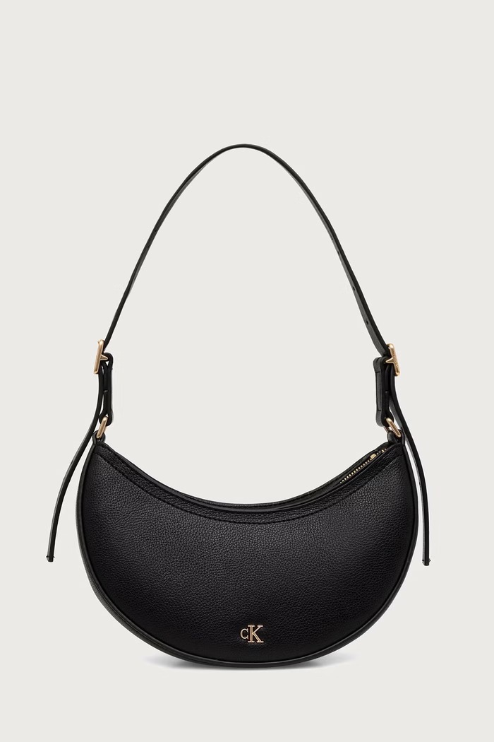 Calvin Klein Torebka hobo damska z imitacji skóry czarny LV04F3853G