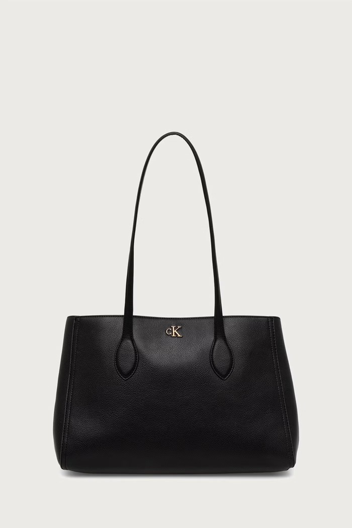 Calvin Klein Torebka shopper damska z imitacji skóry czarny LV04F3854G