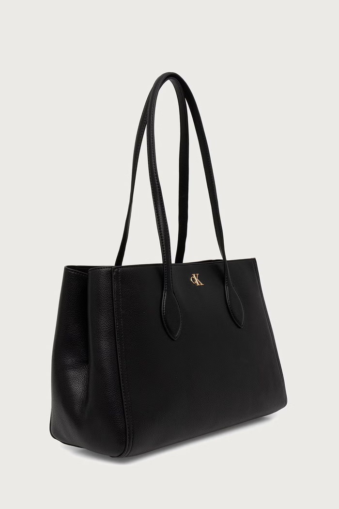 Calvin Klein Torebka shopper damska z imitacji skóry LV04F3854G czarny SS27