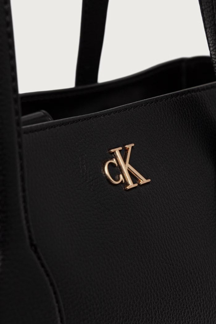 Torebka shopper damska z imitacji skóry Calvin Klein LV04F3854G czarny