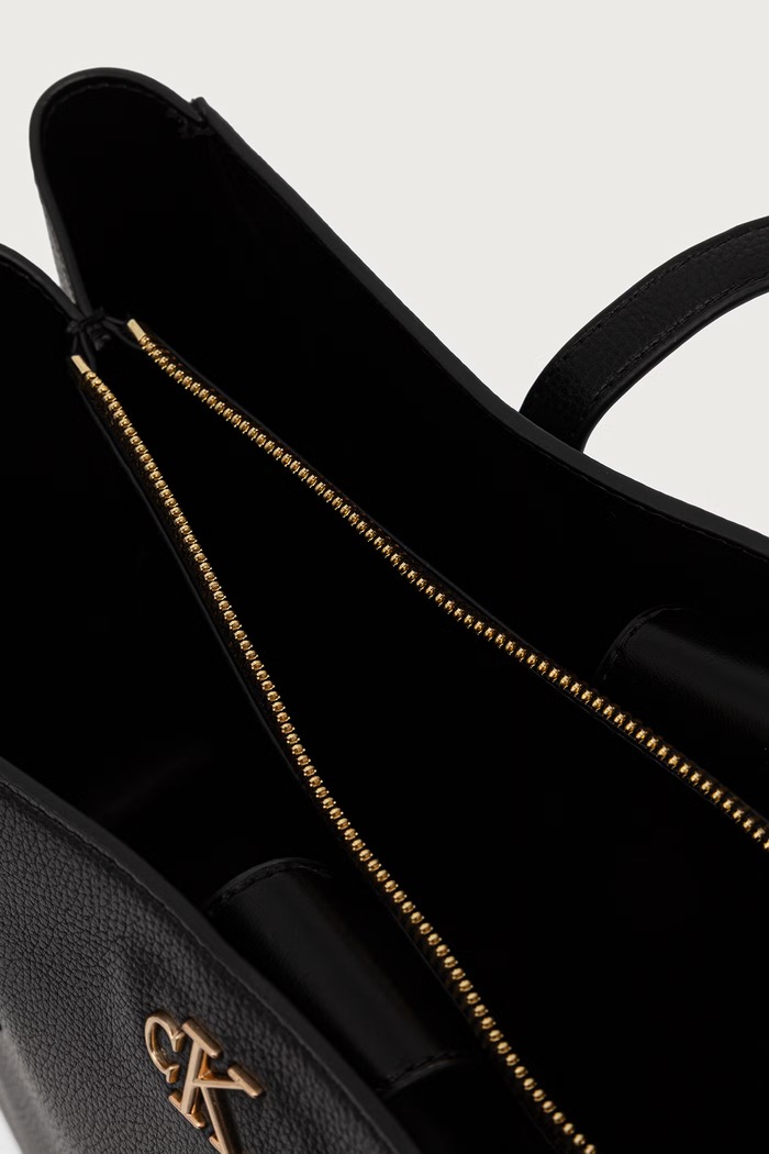 Torebka shopper damska z imitacji skóry Calvin Klein czarny LV04F3854G