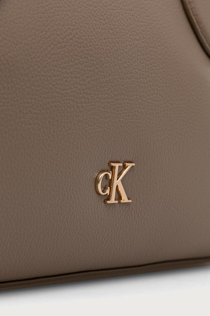 Torebka crossbody damska z imitacji skóry Calvin Klein LV04F3855G beżowy