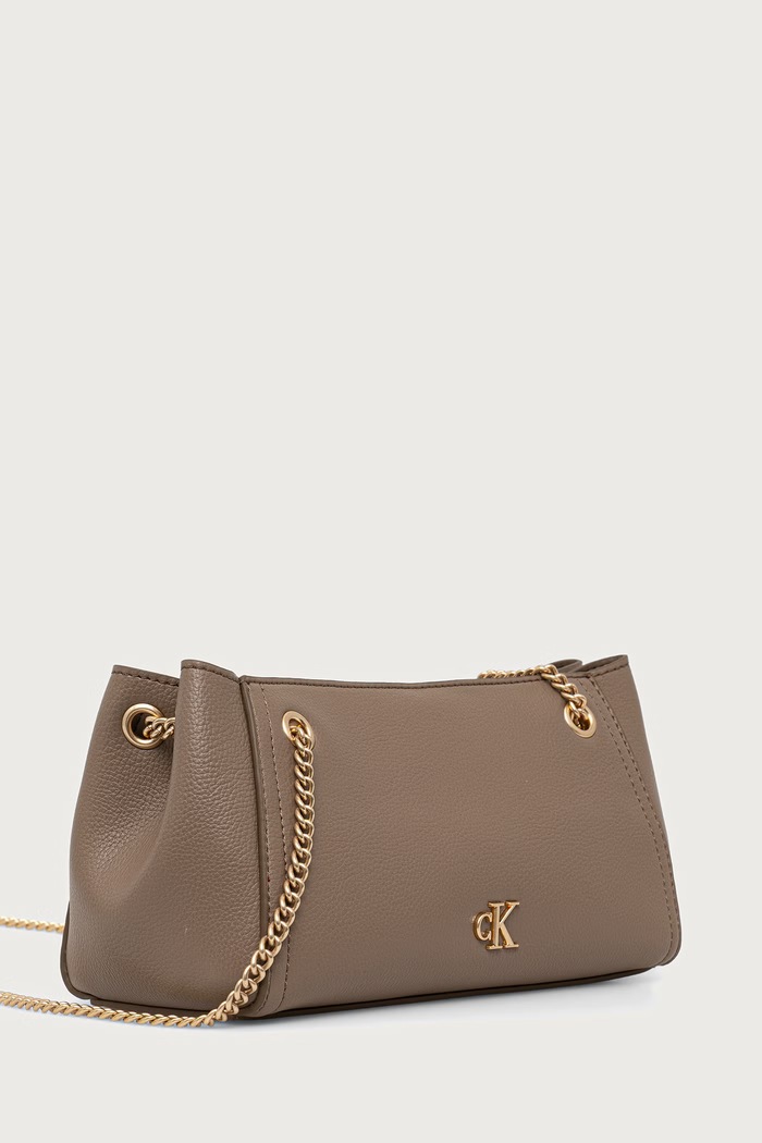 Calvin Klein Torebka crossbody damska z imitacji skóry LV04F3857G beżowy SS27