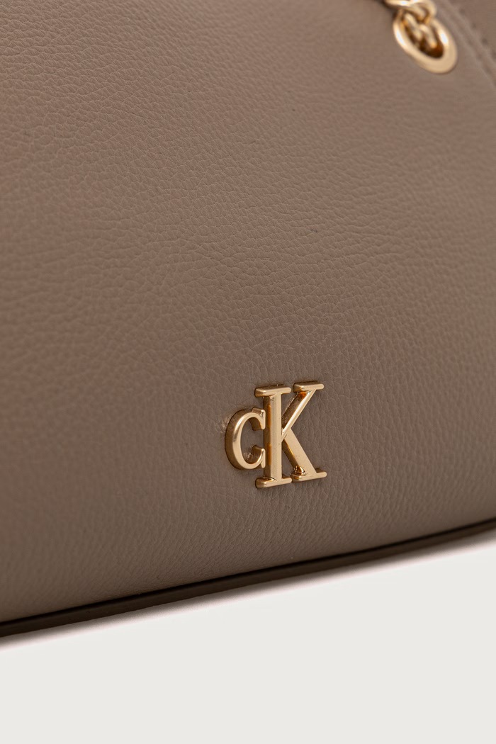 Torebka crossbody damska z imitacji skóry Calvin Klein LV04F3857G beżowy