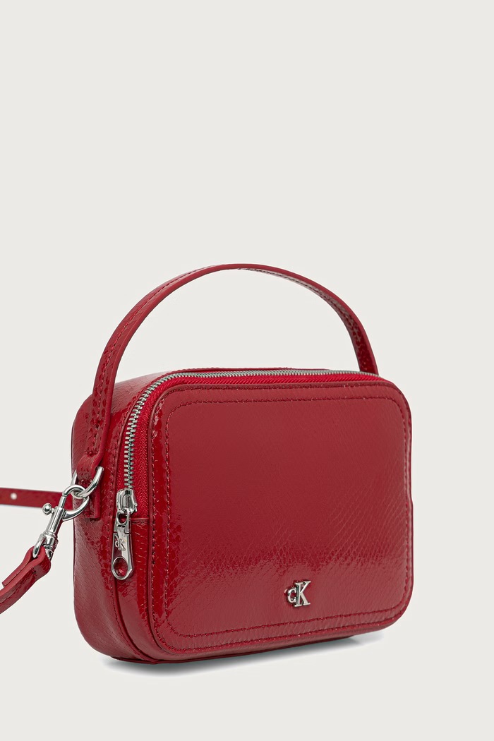 Calvin Klein Torebka crossbody damska z imitacji skóry LV04F3858G czerwony SS27