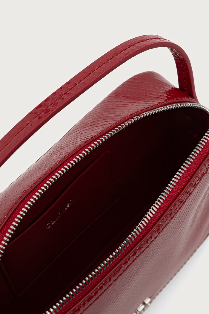 Torebka crossbody damska z imitacji skóry Calvin Klein czerwony LV04F3858G