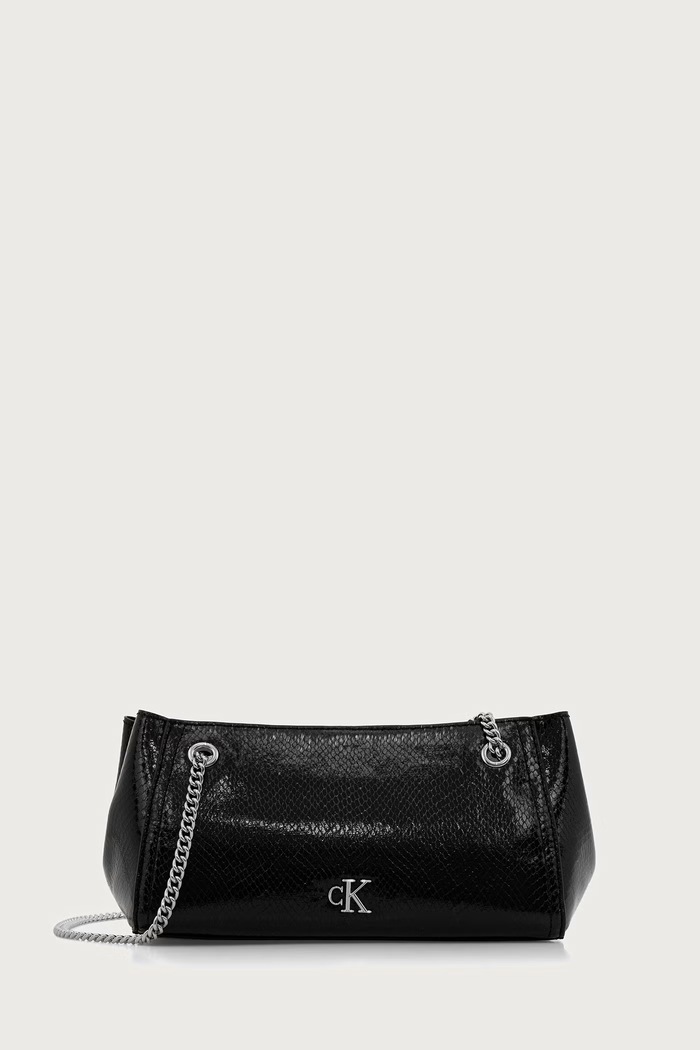 Calvin Klein Torebka bagietka damska z imitacji skóry czarny LV04F3859G