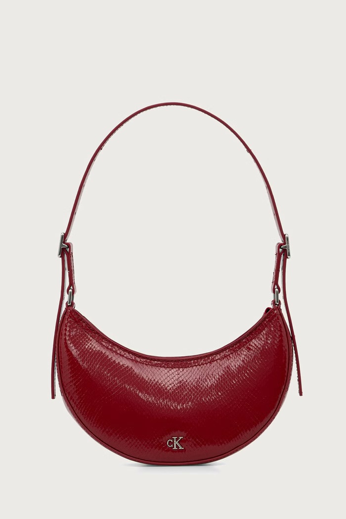 Calvin Klein Torebka hobo damska z imitacji skóry czerwony LV04F3860G