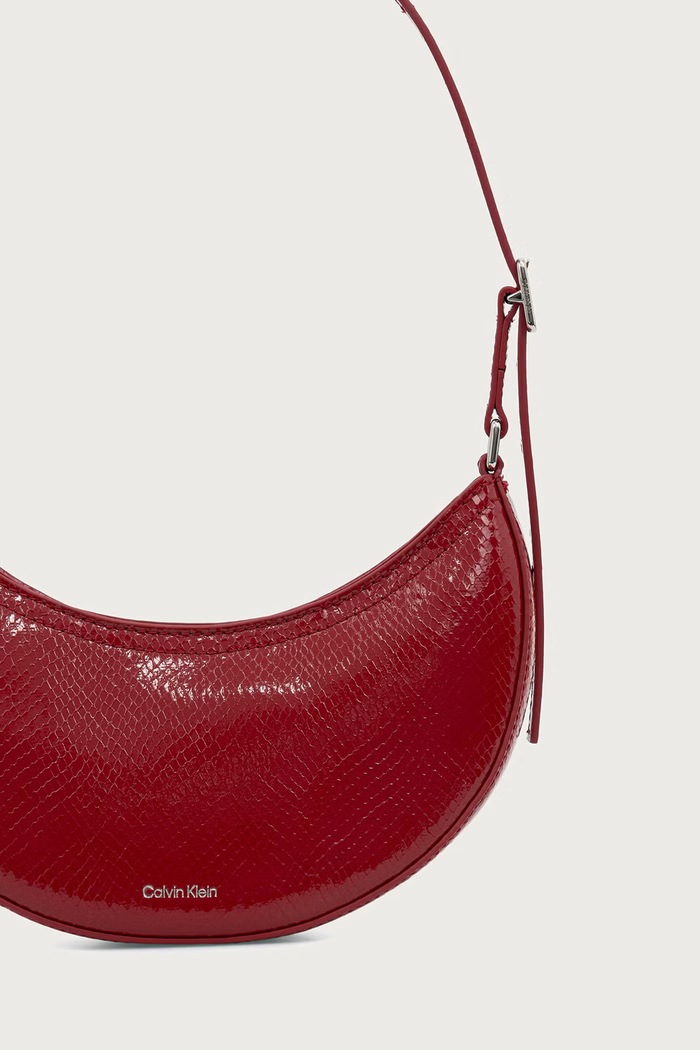 Akcesoria Calvin Klein Torebka hobo damska z imitacji skóry LV04F3860G czerwony