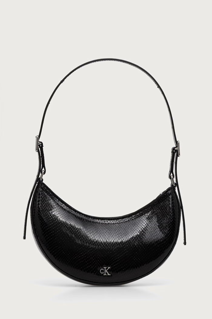 Calvin Klein Torebka hobo damska z imitacji skóry czarny LV04F3860G