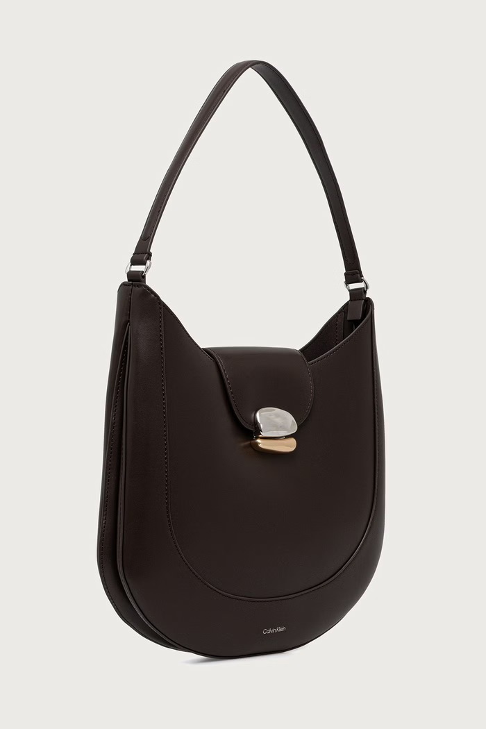 Calvin Klein Torebka tote damska z imitacji skóry LV04F3865G brązowy SS27