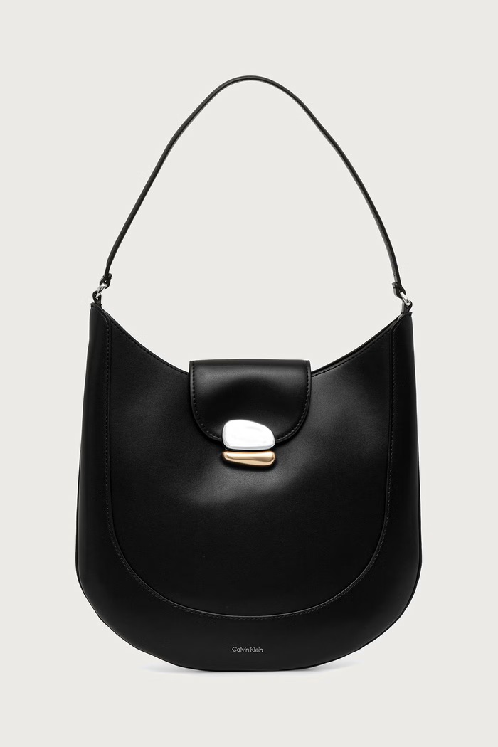 Calvin Klein Torebka tote damska z imitacji skóry czarny LV04F3865G