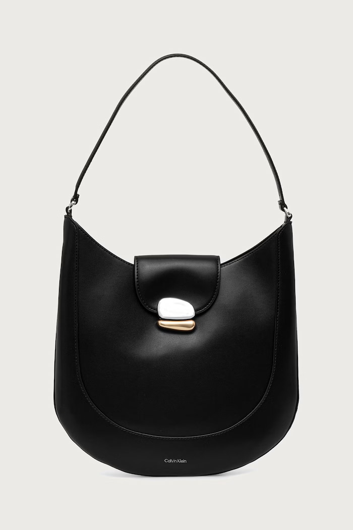 Calvin Klein Torebka tote damska z imitacji skóry czarny LV04F3865G