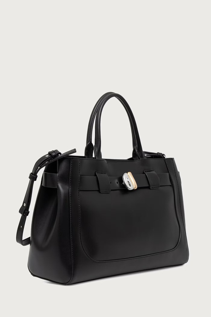 Calvin Klein Torebka shopper damska z imitacji skóry LV04F3866G czarny SS27