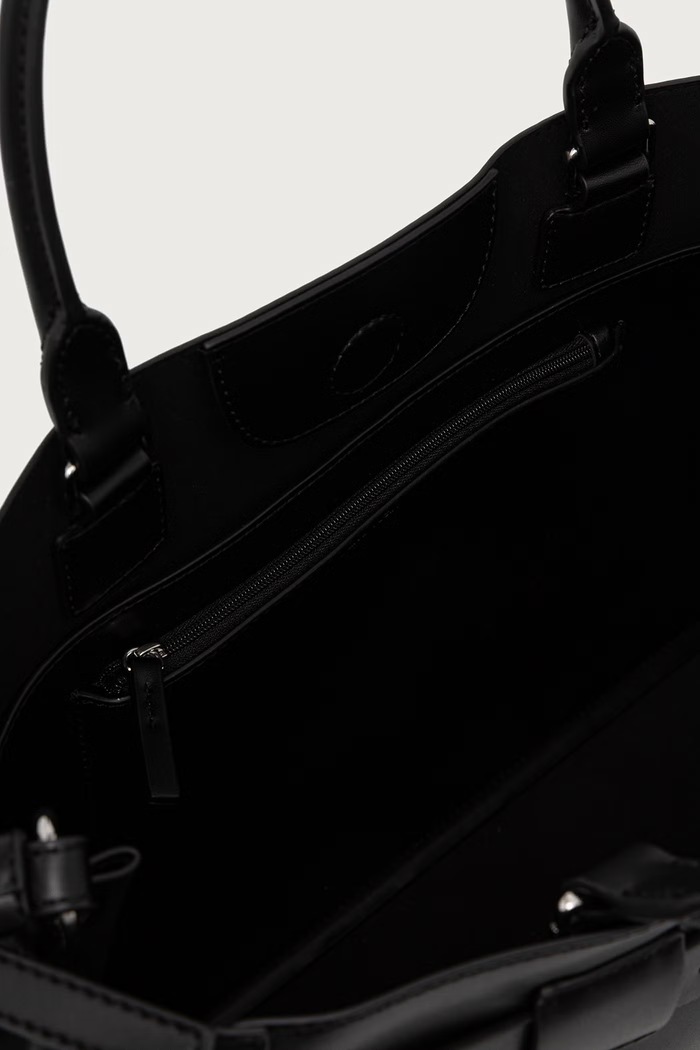 Torebka shopper damska z imitacji skóry Calvin Klein czarny LV04F3866G