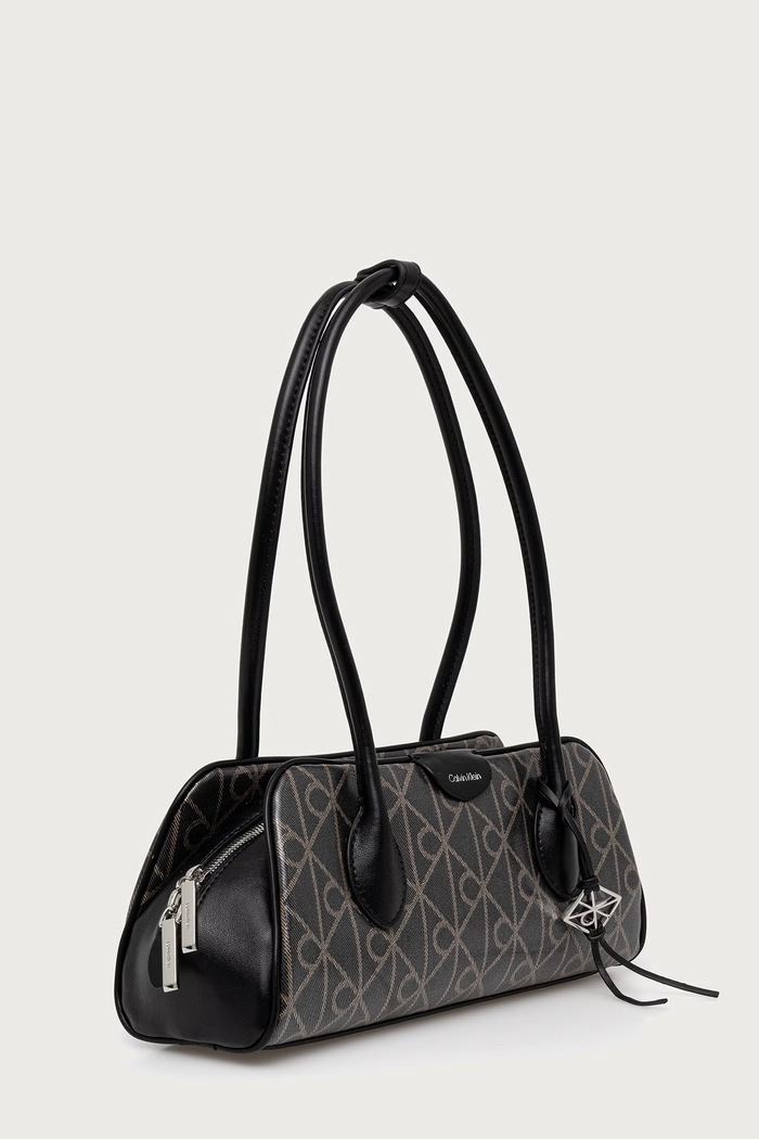 Calvin Klein Torebka bagietka damska z imitacji skóry LV04F4112G czarny SS27